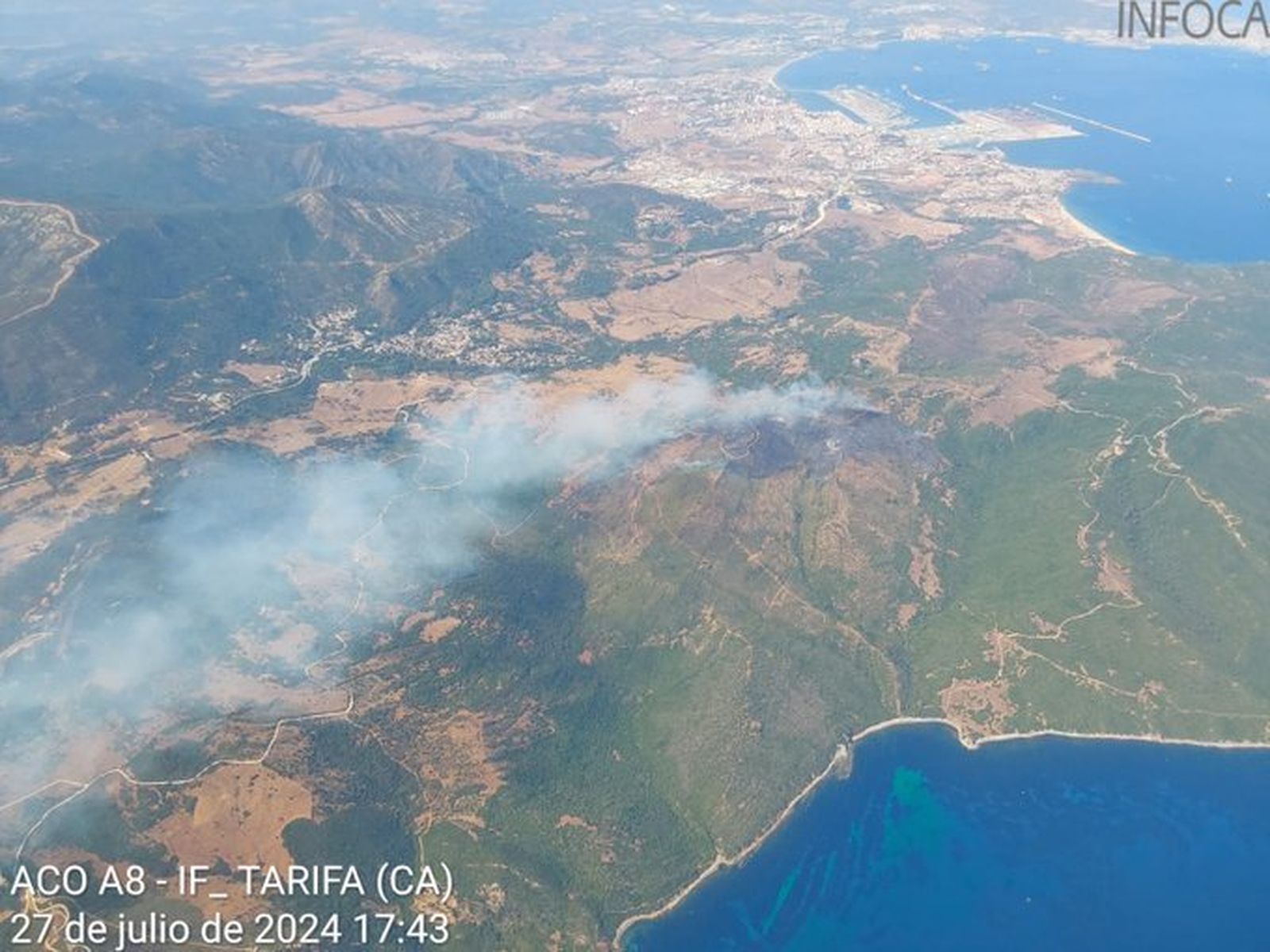Declarado un incendio forestal en el Parque Natural del Estrecho