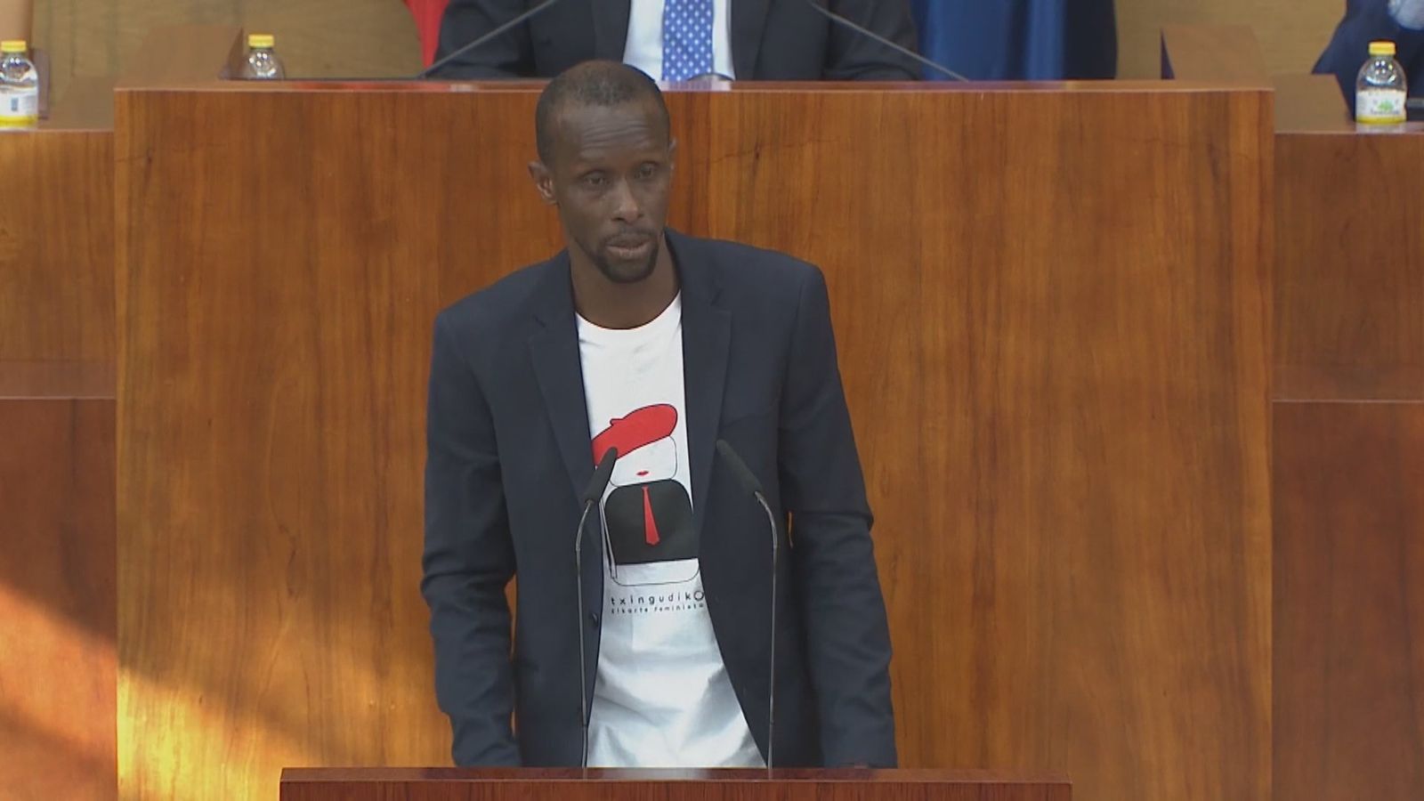 El exdiputado de Podemos Serigne Mbaye, en la Asamblea de Madrid