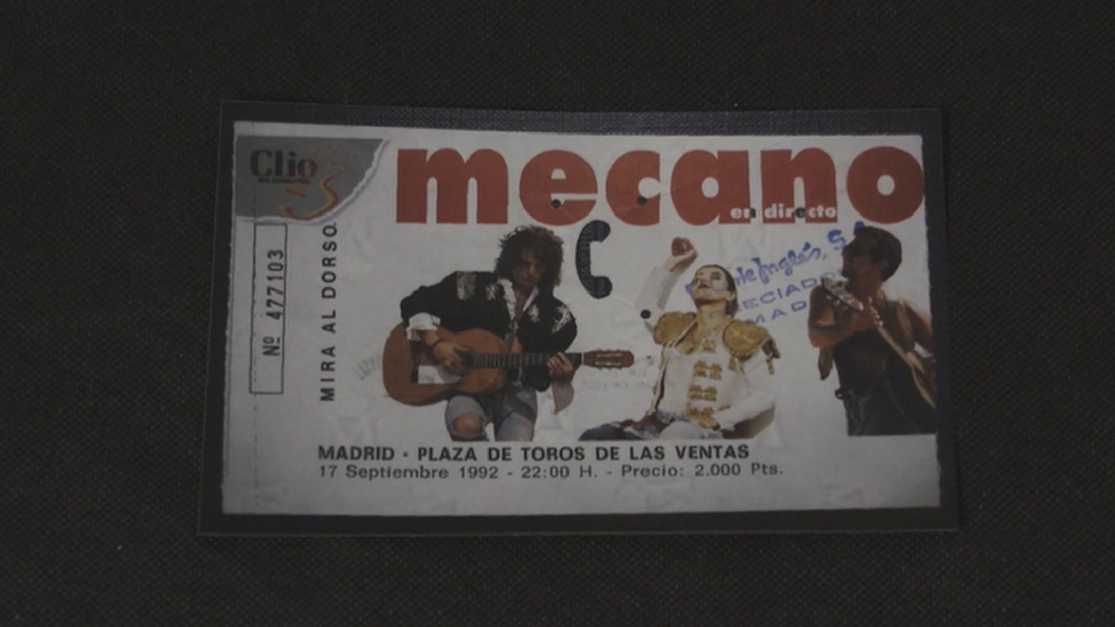 Entrada del último concierto de Mecano en Madrid