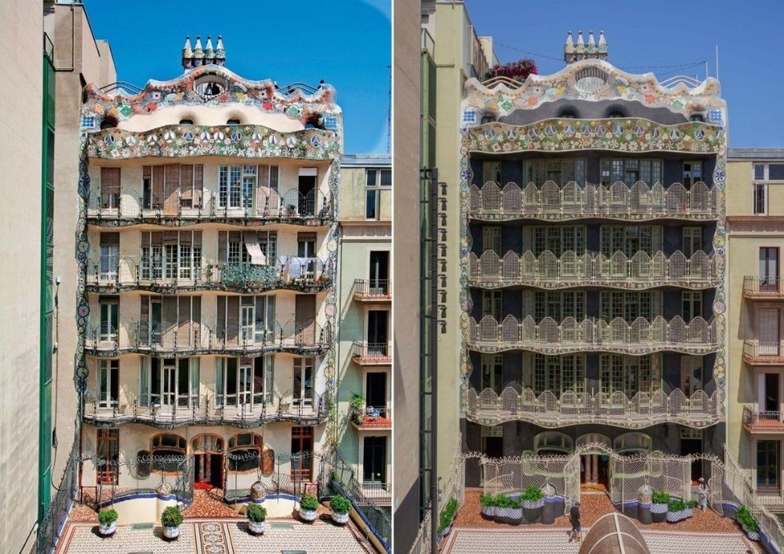 La icónica Casa Batlló de Gaudí recupera el aspecto original de su fachada oculta