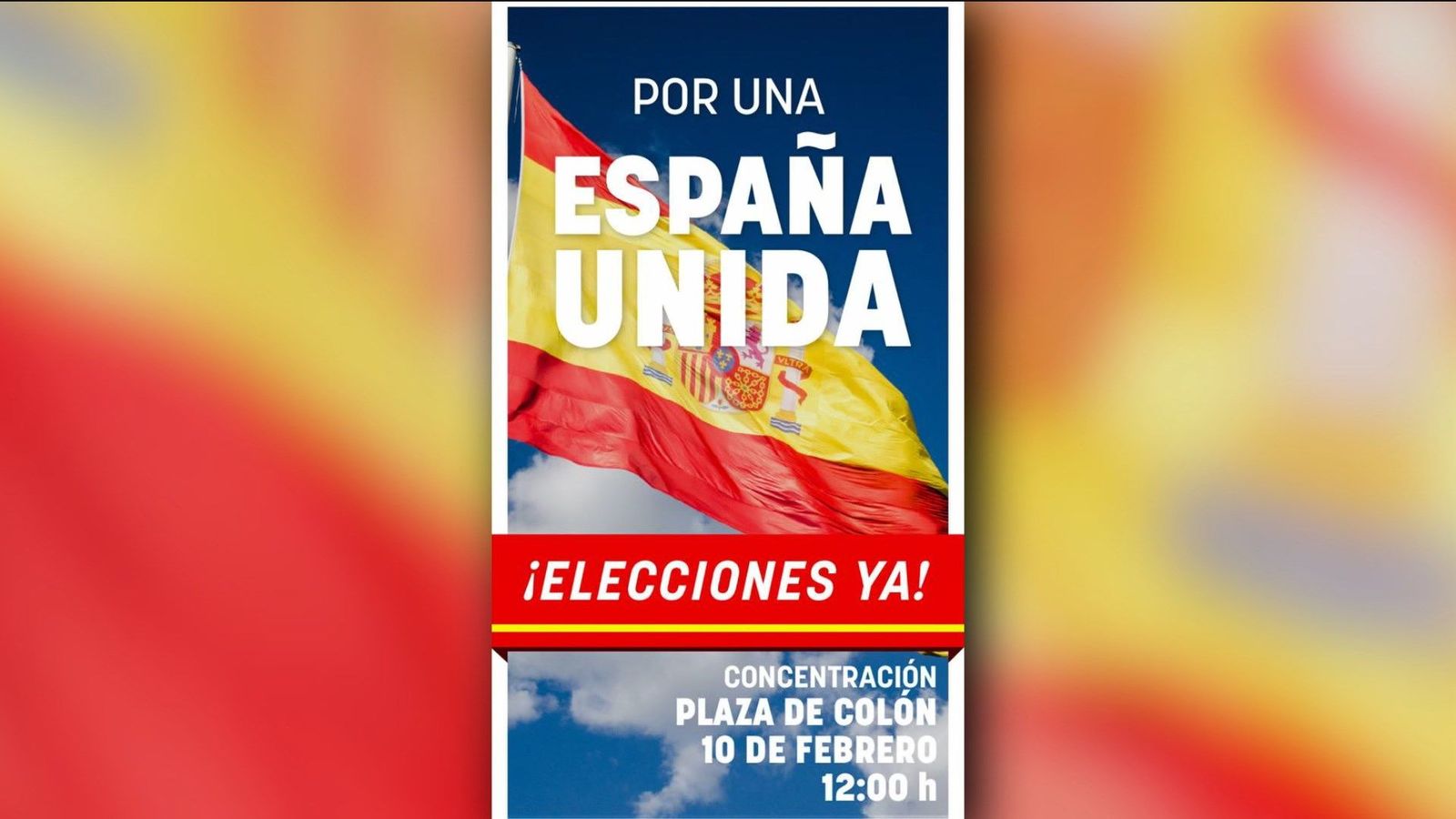 'Por una España unida, elecciones ya', lema de la manifestación de PP y Cs contra Sánchez