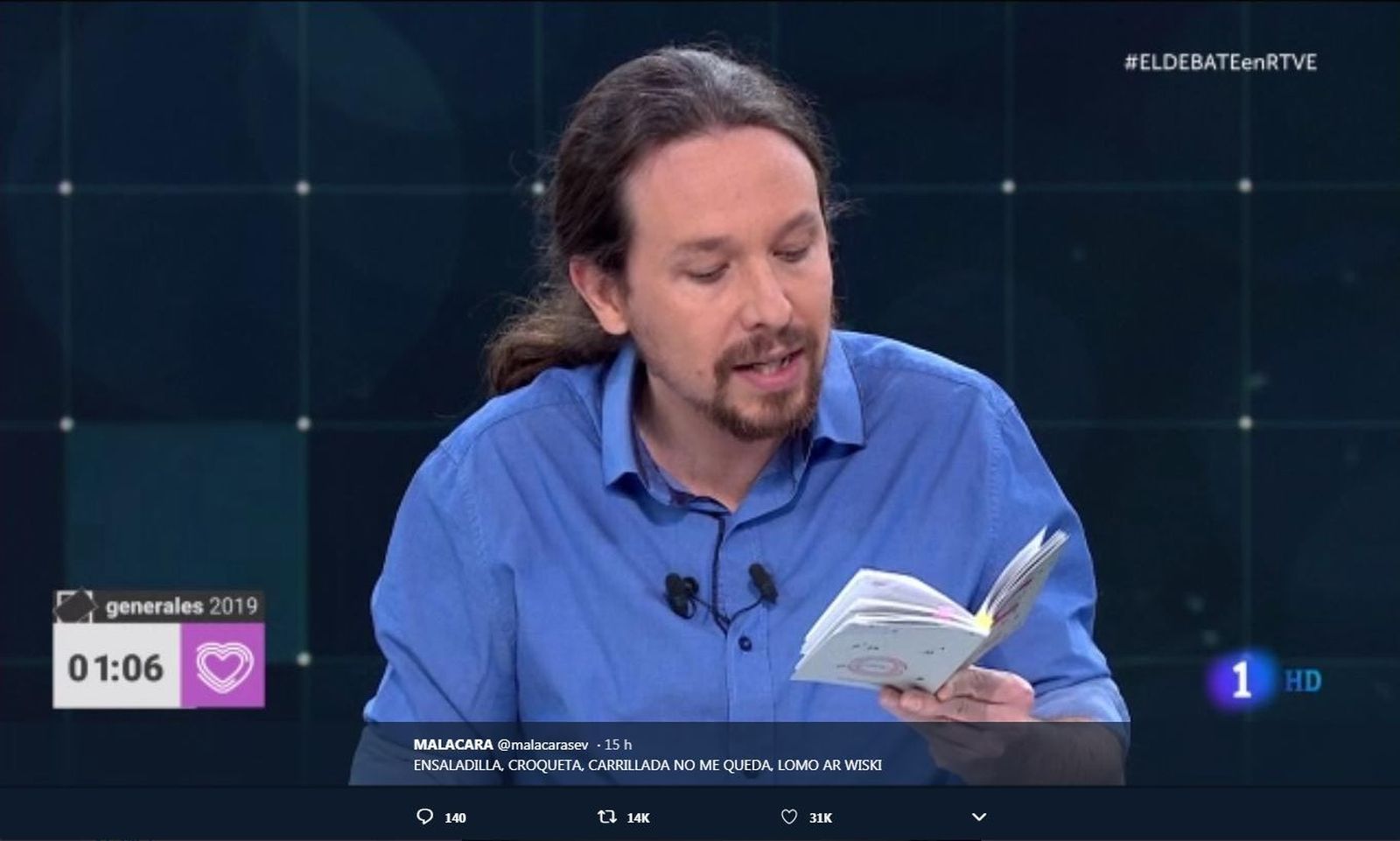 El mejor meme gastronómico fue para Pablo Iglesias