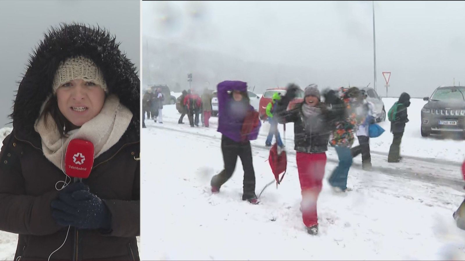 Borrasca Celia en Madrid: mucha nieve en la sierra y mucha lluvia en la capital