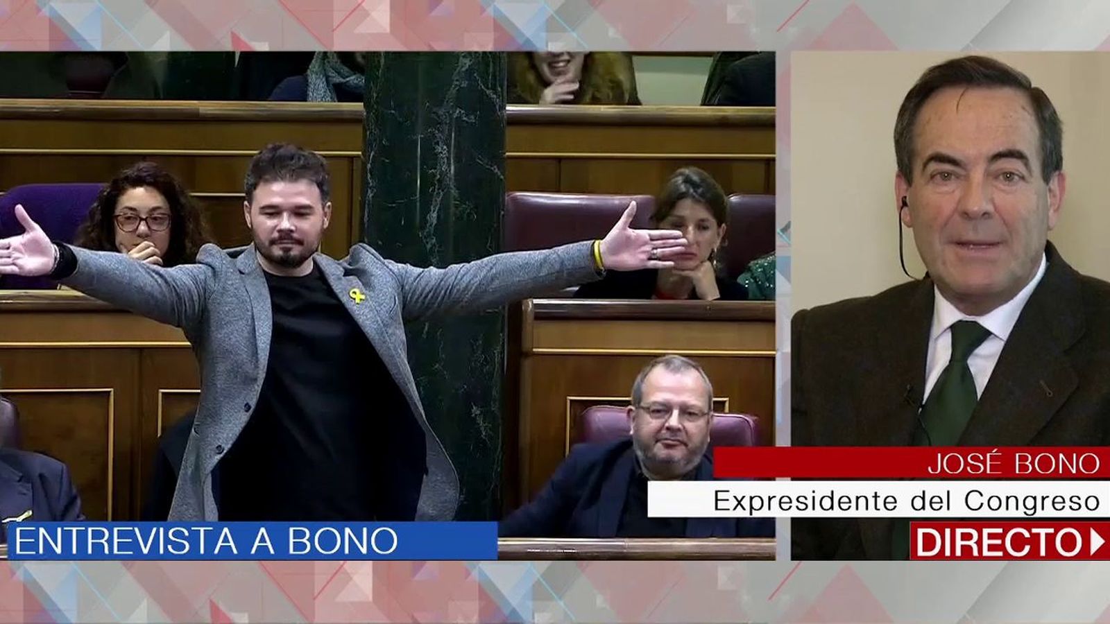 Bono: “Me ha dado la impresión de que Rufián lo que quería era que lo echaran del hemiciclo”