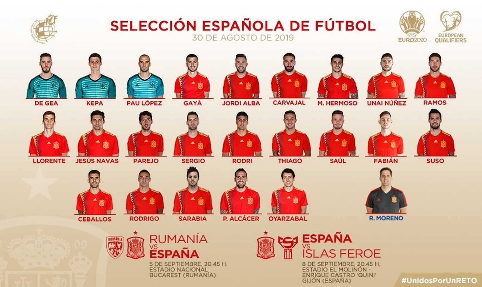 Sarabia y Unai Núñez, novedades en la primera lista de Robert Moreno
