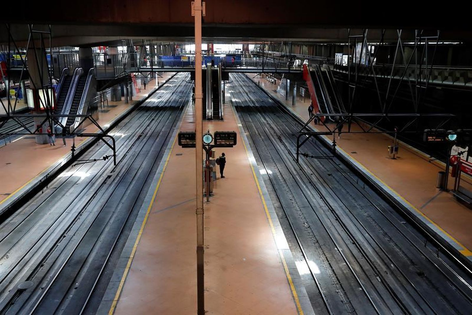 Los andenes de Atocha, sin gente