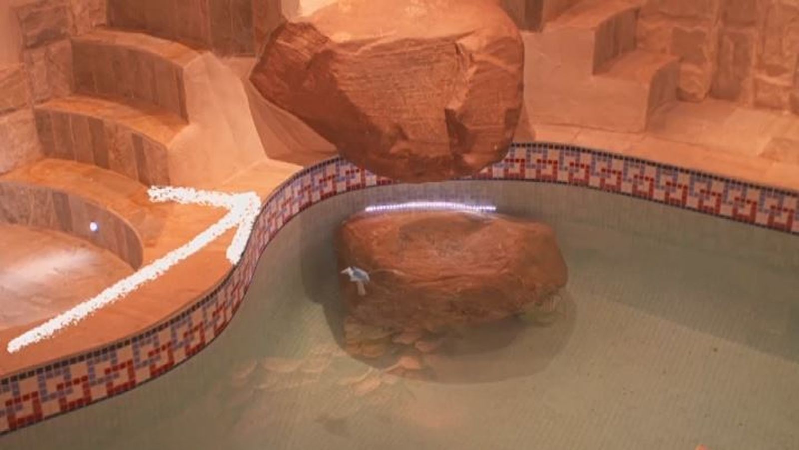 Y no hay villa romana sin terma... Esa piedra vino nada más y nada menos que de Egipto.