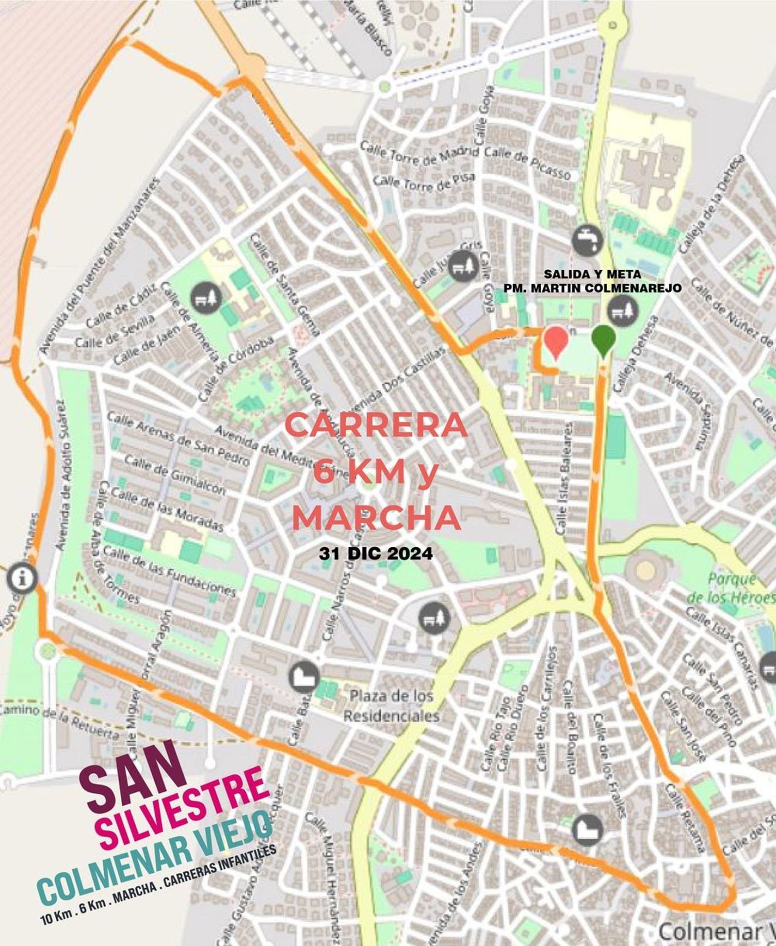 Recorrido de los 6 km de la San Silvestre de Colmenar