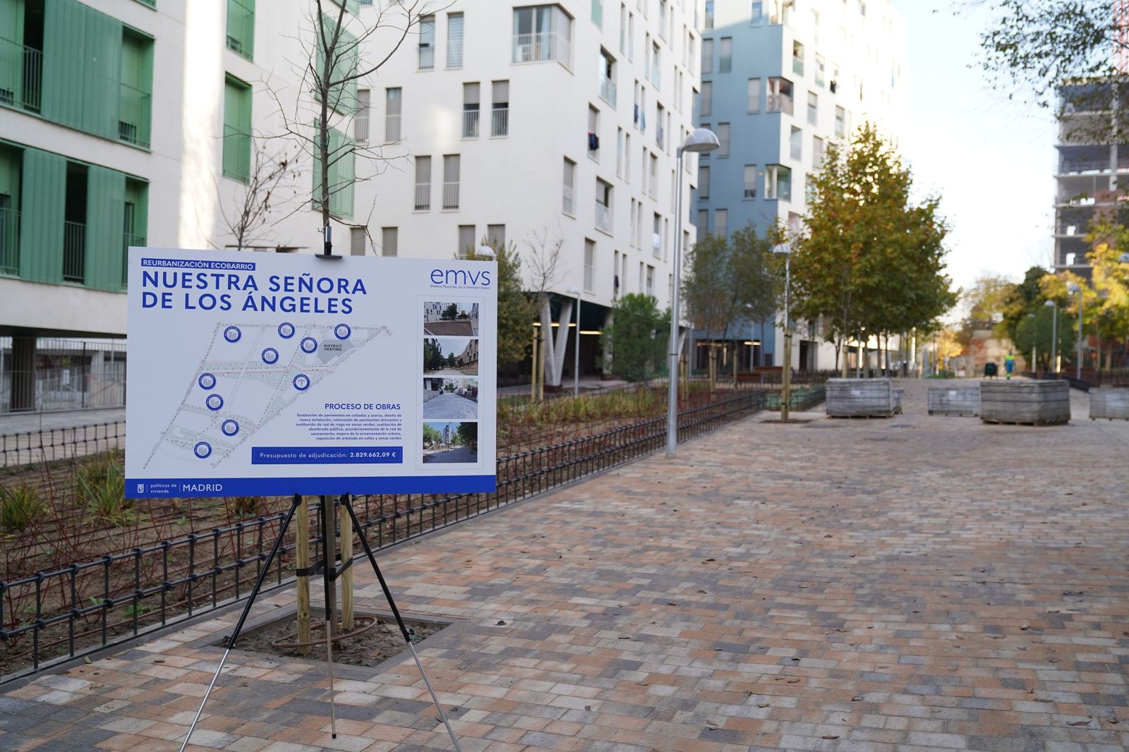 Las obras de mejora del Ecobarrio de Vallecas acabarán este año