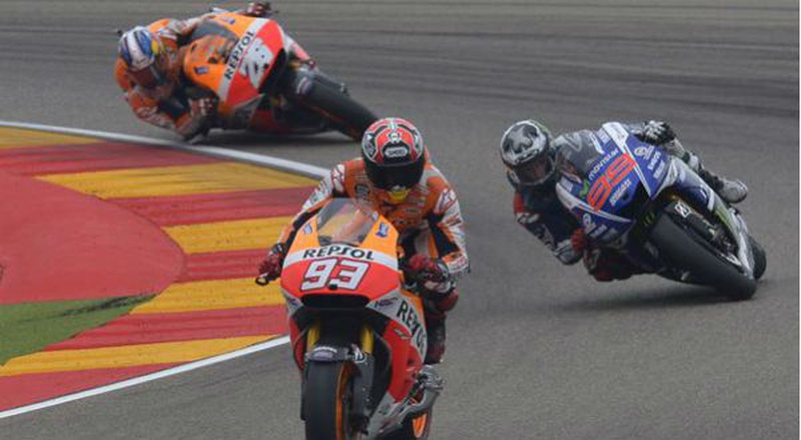 Marc Márquez, Jorge Lorenzo y Dani Pedrosa