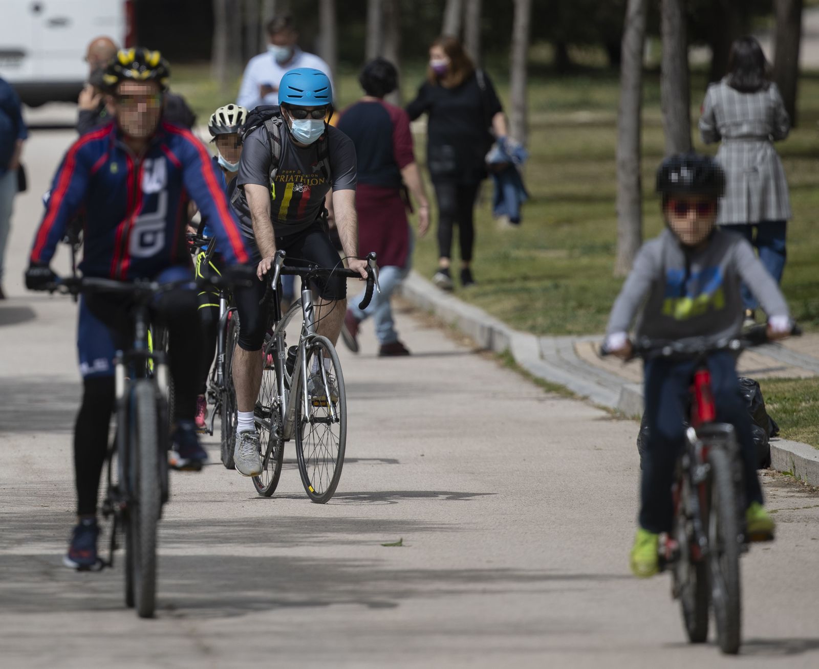 Un grupo de ciclistas en Madrid
