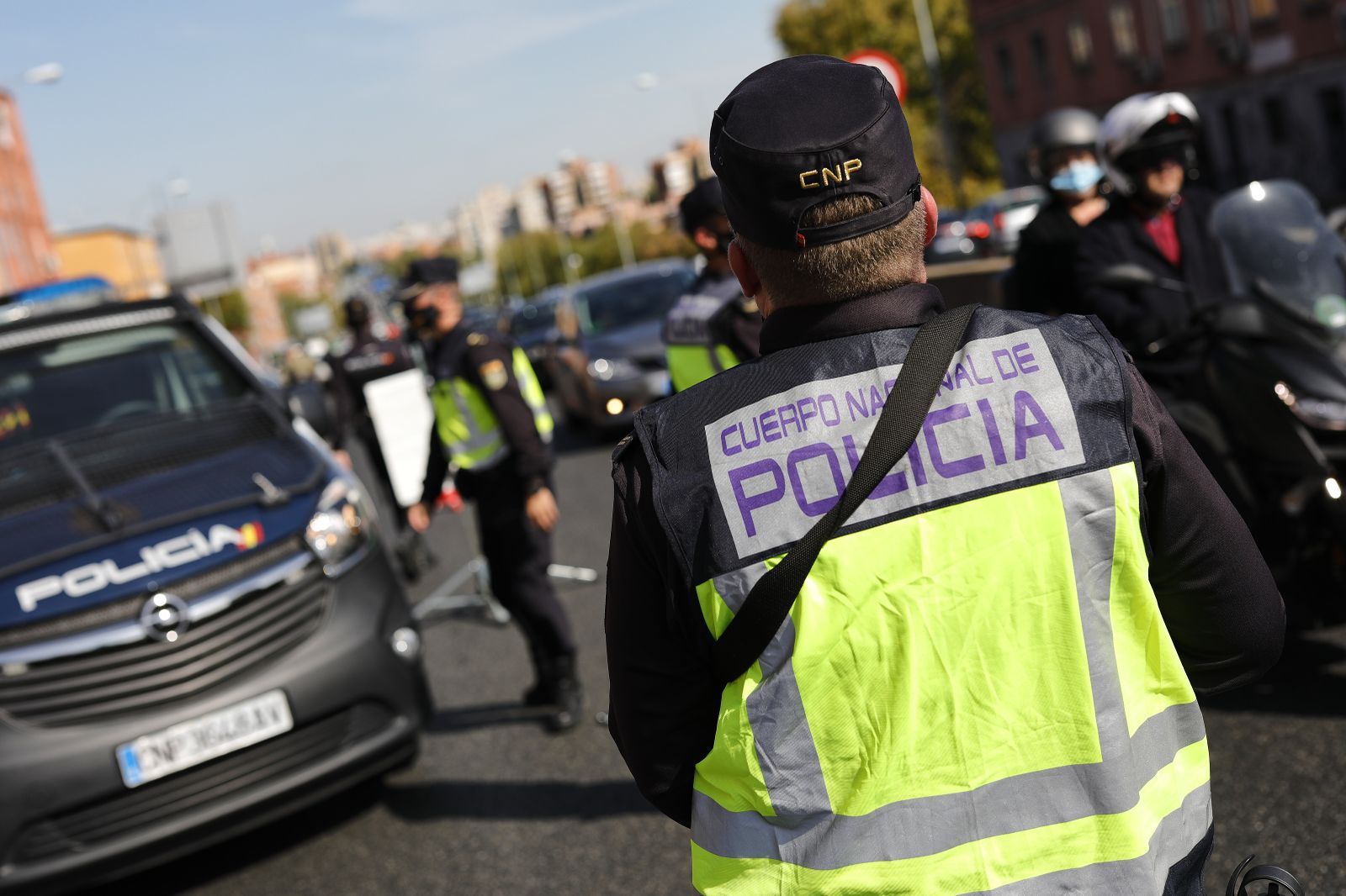 Control de la Policía Nacional en Madrid
