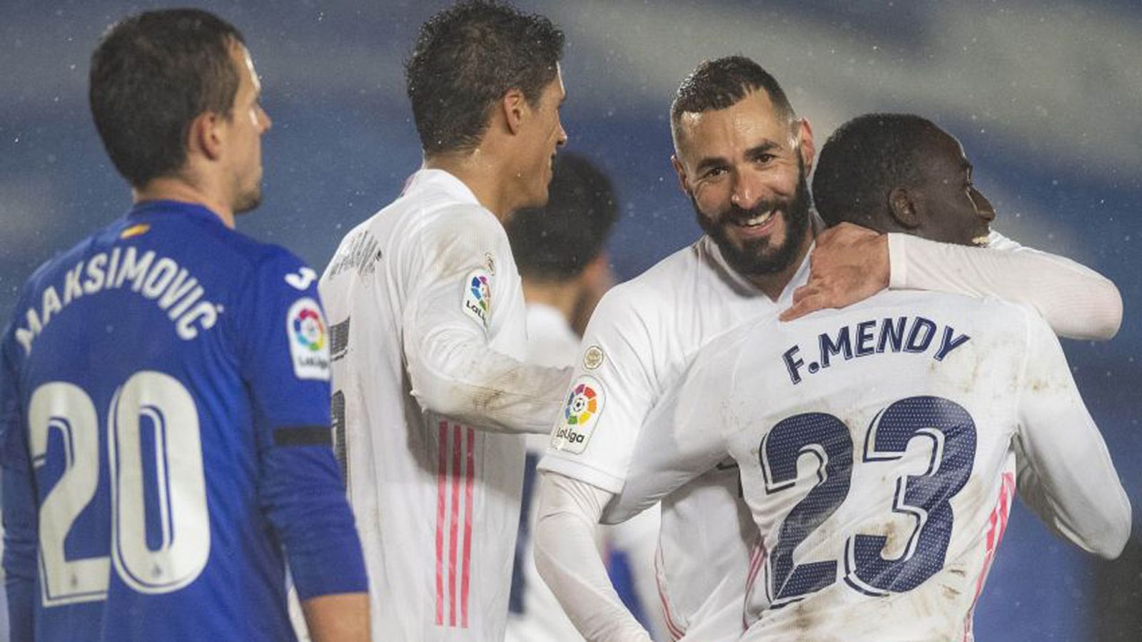 Benzema y Mendy ante el Getafe