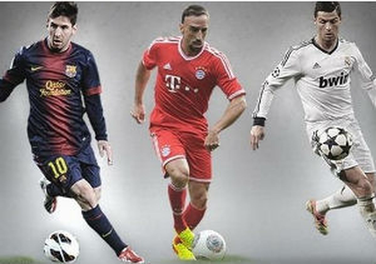 Messi, Ribery y Cristiano