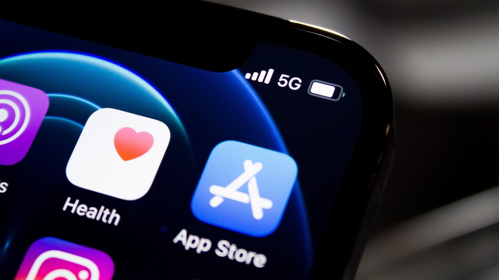 Aplicación de Apple Store en un móvil