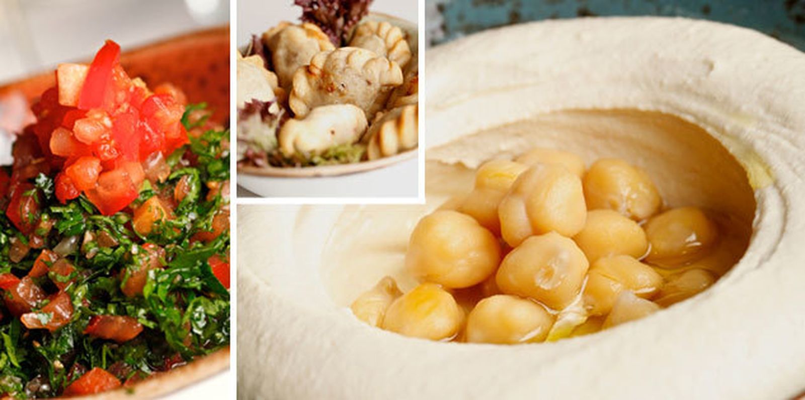 Tabbouleh, sambousek y hommous, platos típicos de la cocina libanesa