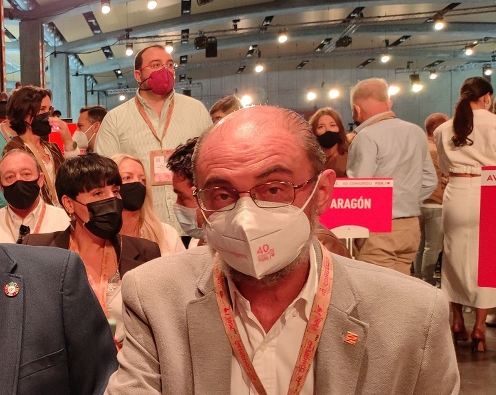 El presidente de Aragón, Javier Lambán el pasado sábado en el Congreso Federal del PSOE