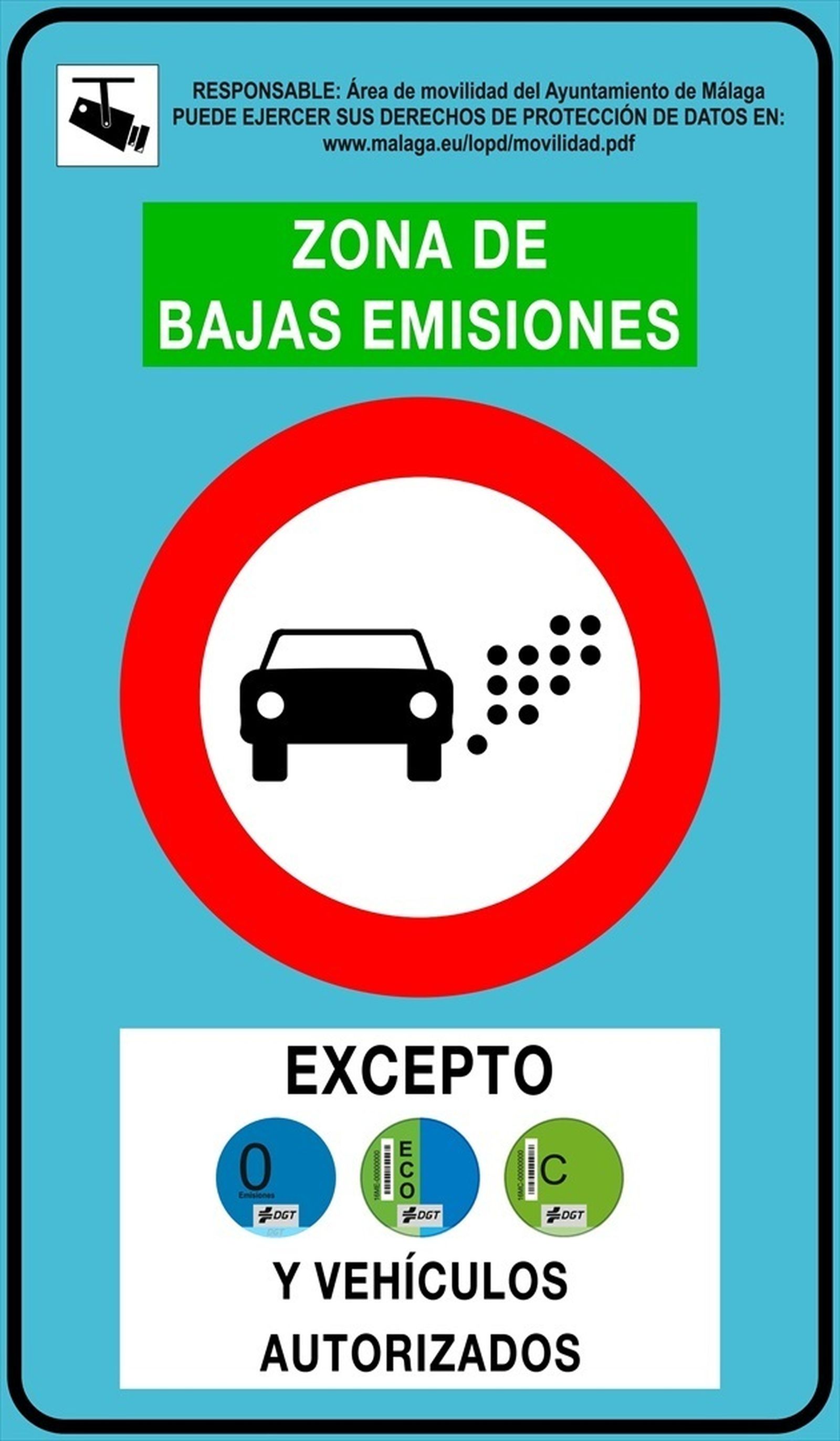 Señal de zona de bajas emisiones ZBE