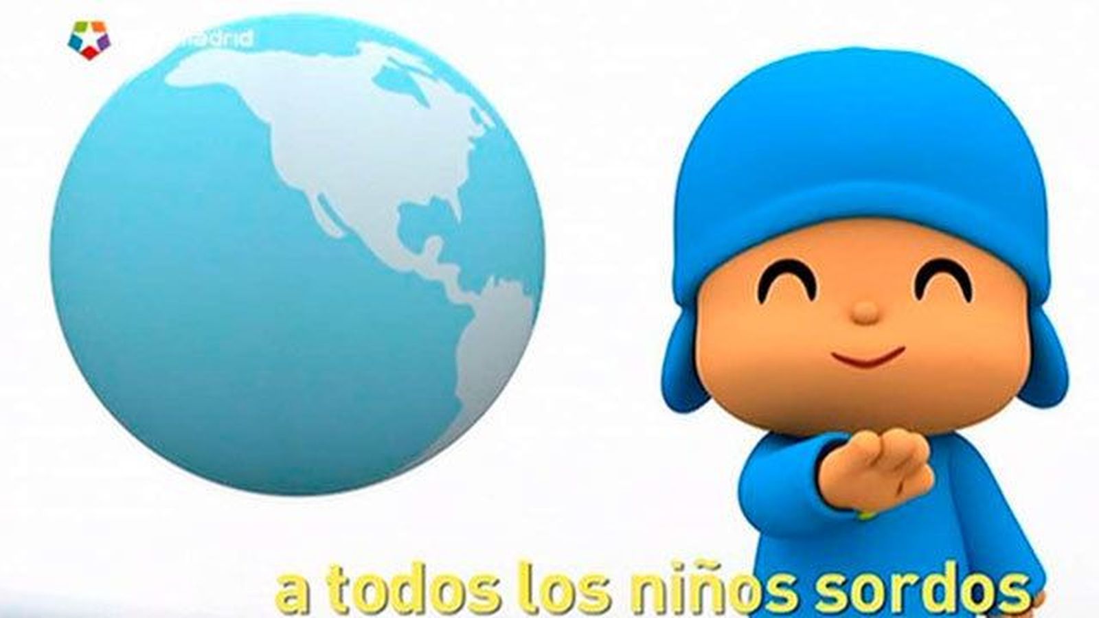 Pocoyó saluda en lengua de signos a los niños  sordos del mundo