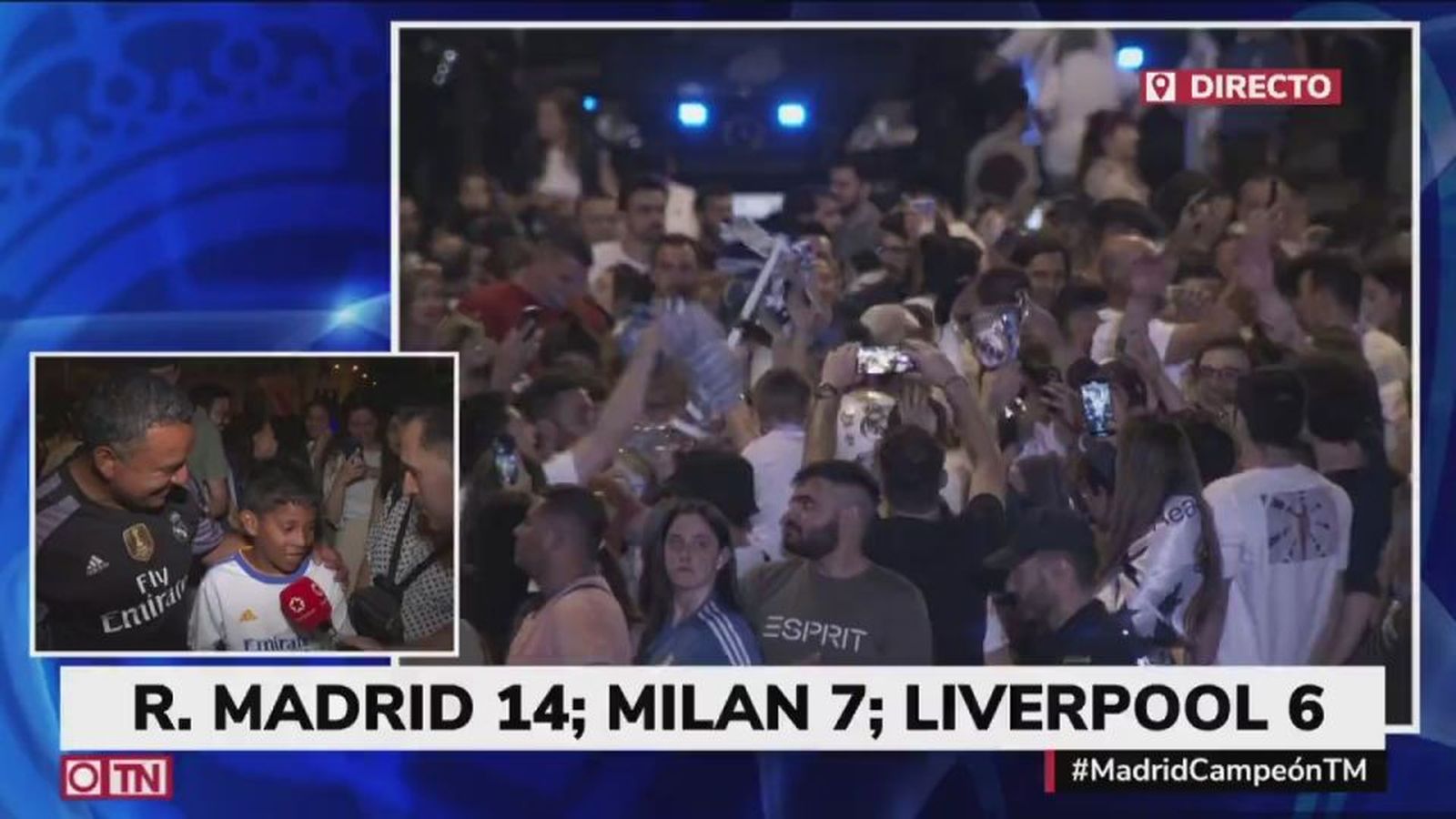 Especial Informativo: Celebración en Cibeles de madrugada de la 14ª Copa de Europa del Real Madrid