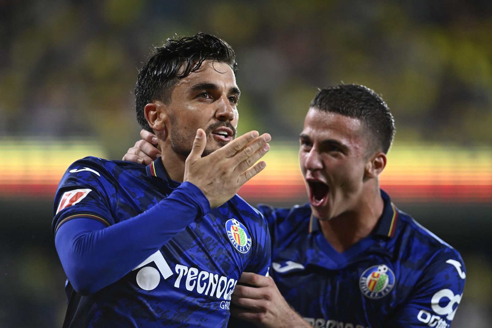 El centrocampista del Getafe Mauro Arambarri celebra tras marcar en Villarreal