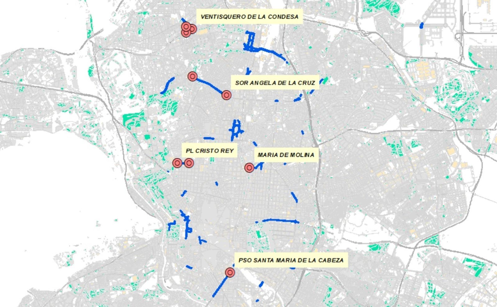Lugares en los que se han instalado los nuevos paneles informativos