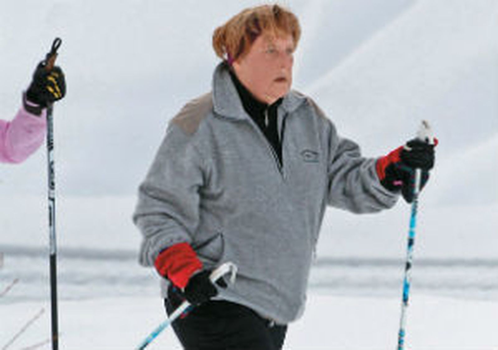 Angela Merkel esquiando
