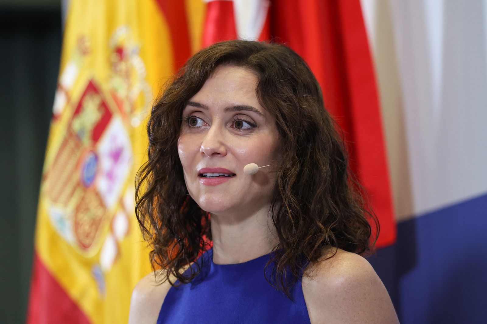 La presidenta de la Comunidad de Madrid, Isabel Díaz Ayuso, durante el ciclo ‘El pulso de nuestras comunidades: Madrid’,