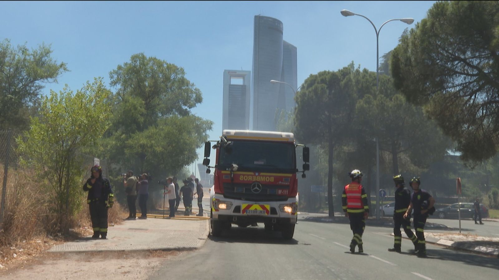 Incendio en el barrio de Begoña en Madrid