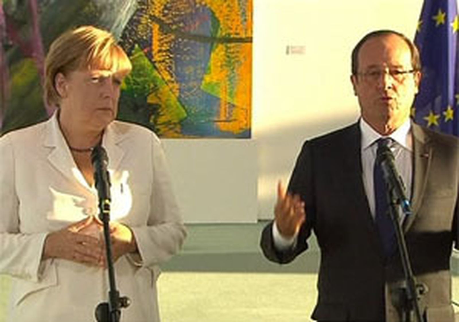 Ángela Merkel y Francois Hollande