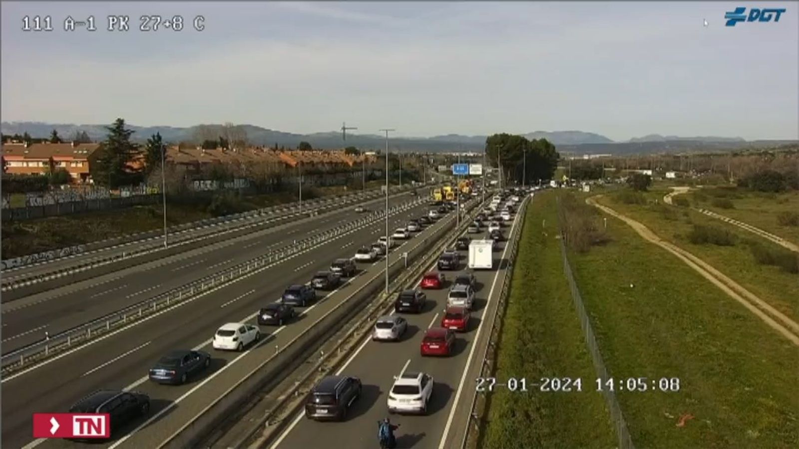 Atasco en la A-1 por un accidente