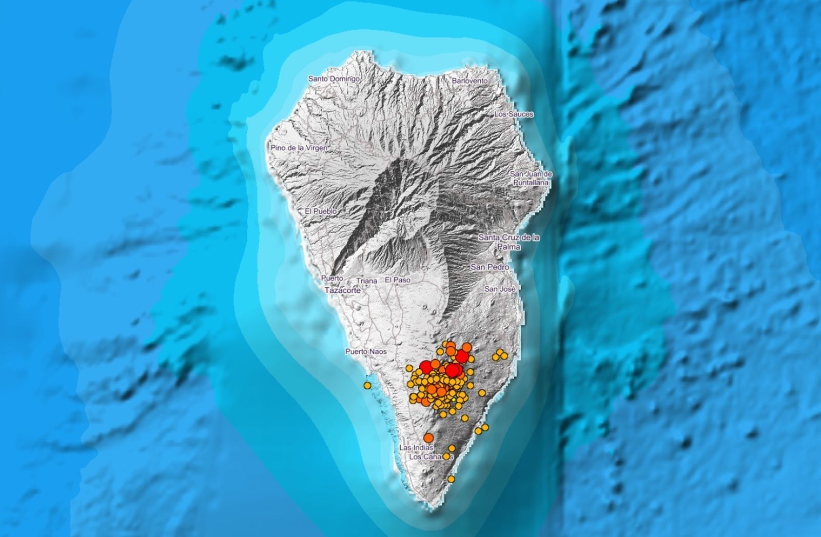 Actividad sísmica en la isla de La Palma