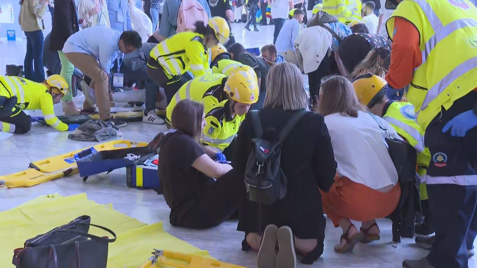 Samur y Policía participan en un simulacro de ataque terrorista en Ifema