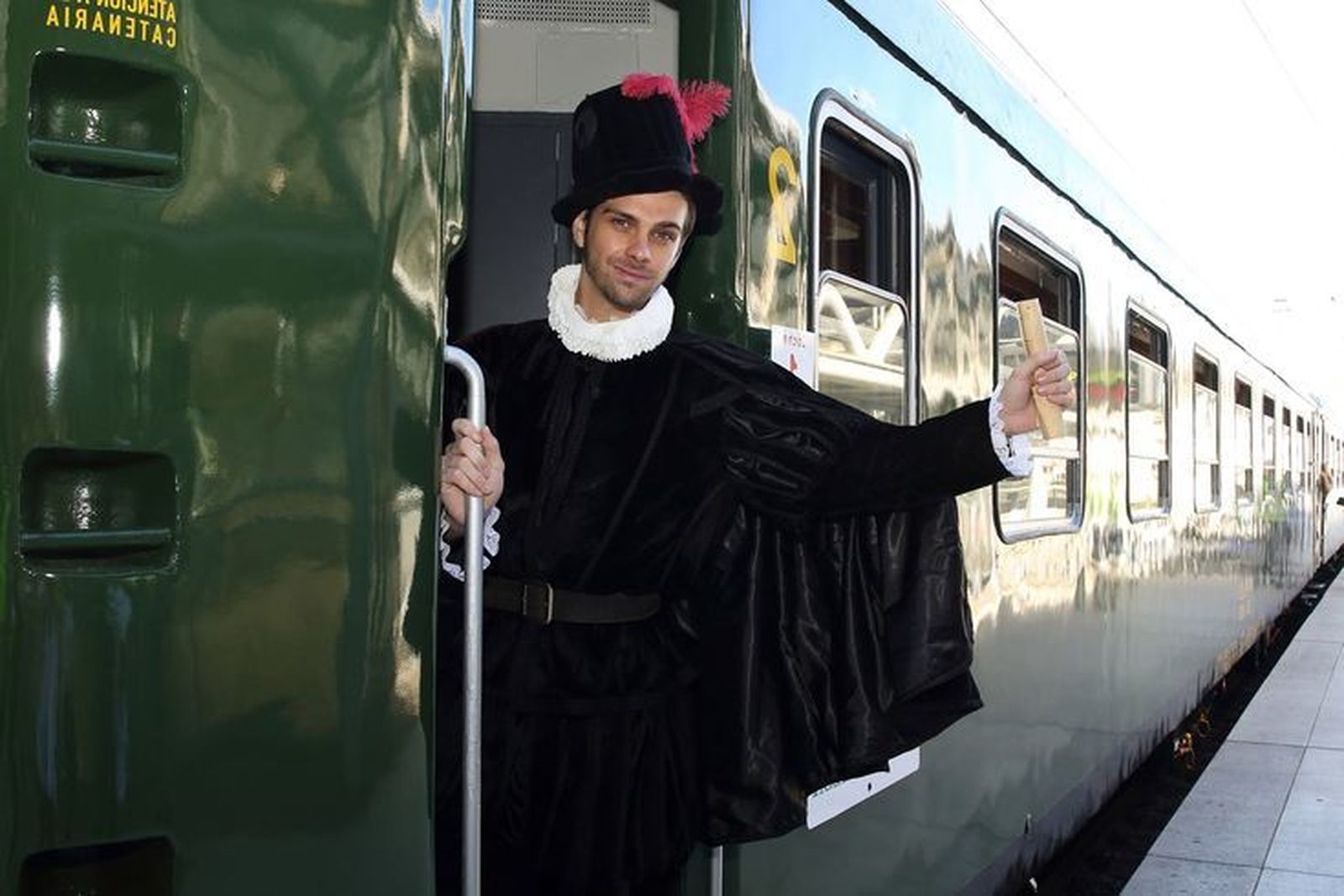 Uno de los actores que participan en el tren de Felipe II