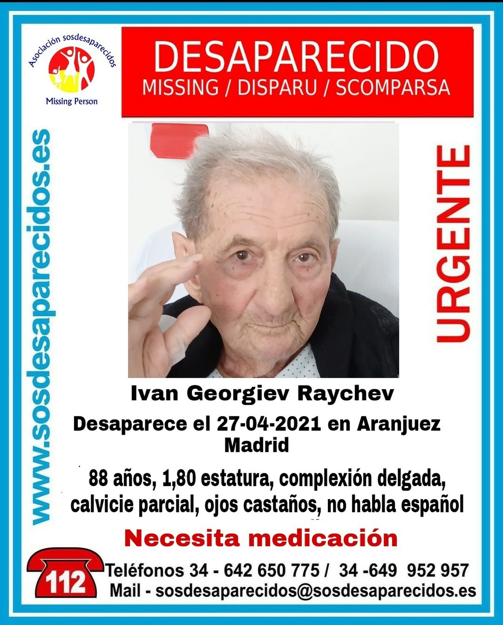 El anciano desaparecido en Aranjuez