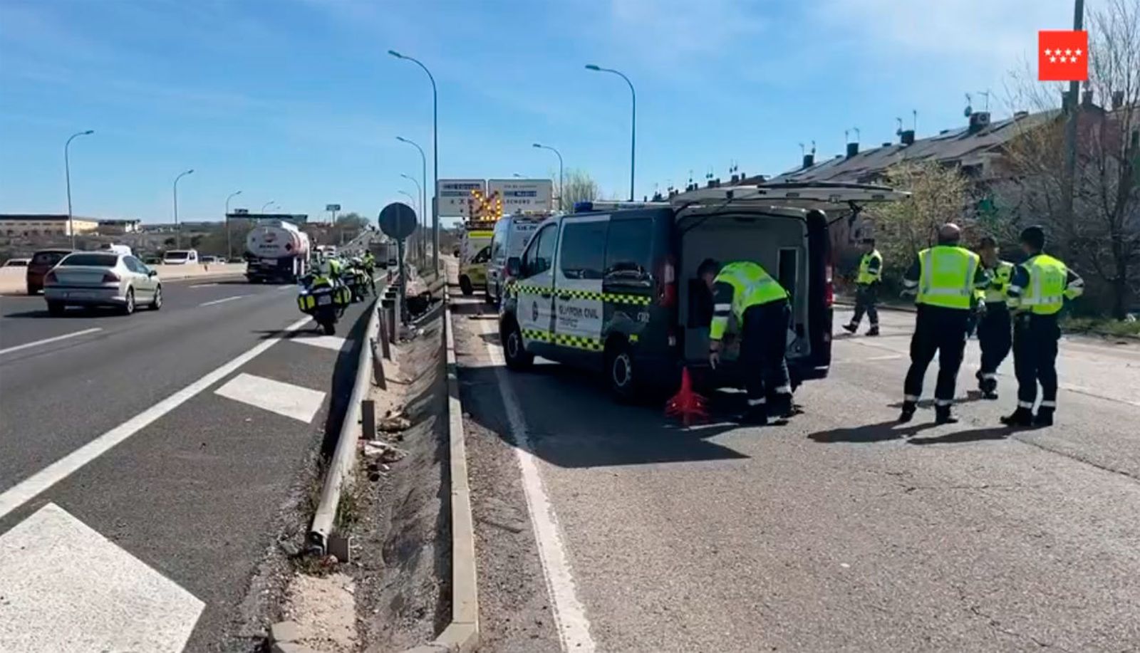 Un motorista herido grave en un accidente en la A4