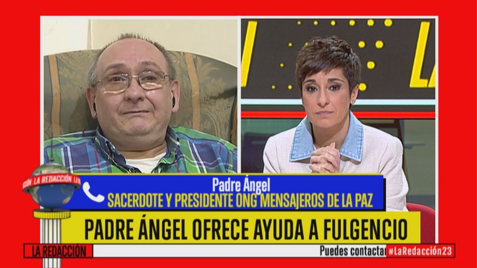 El Padre Ángel ofrece ayuda de Mensajeros de la Paz para Fulgencio tras verlo en 'La Redacción'