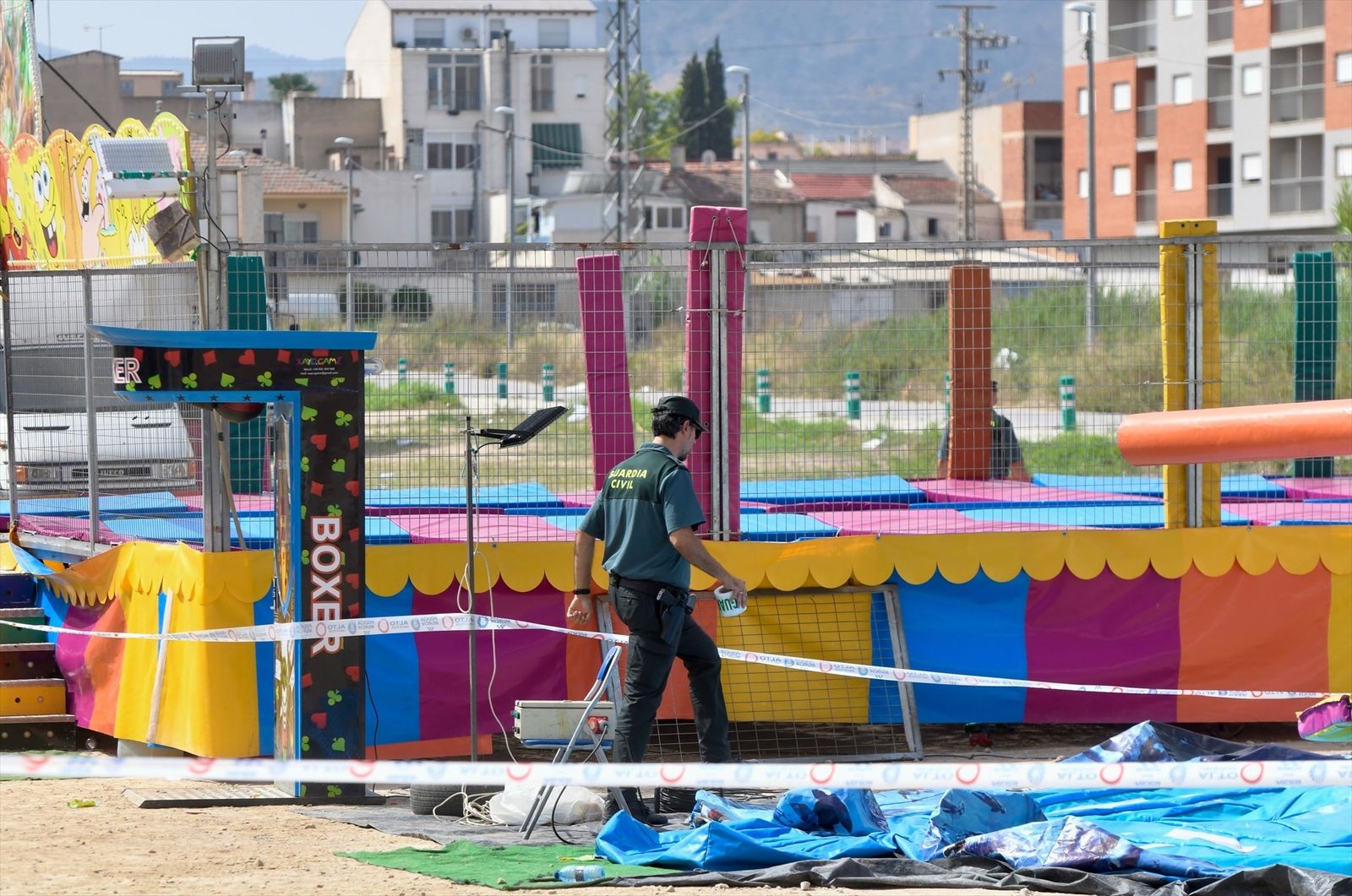 Atracción de feria en Alquerías, Murcia, donde murió una niña electrocutada