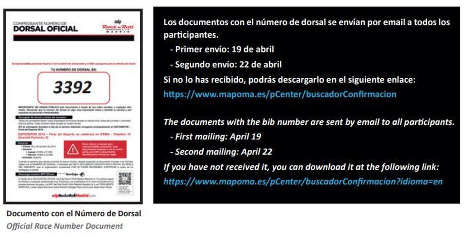 Recogida de dorsales