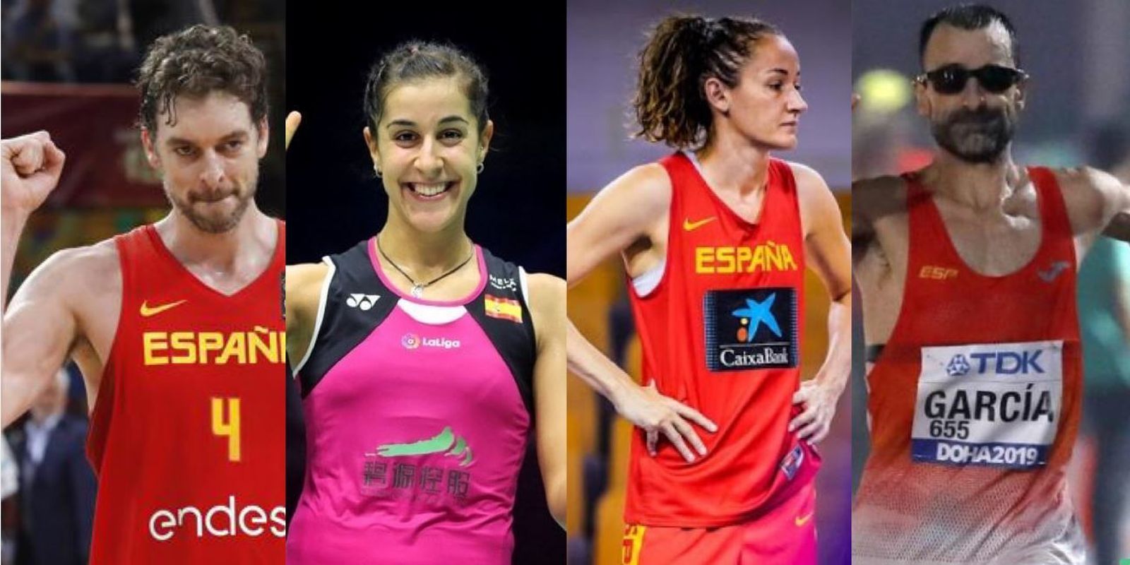 Pau Gasol, Carolina Marín, Laia Palau y Jesús García Bragado