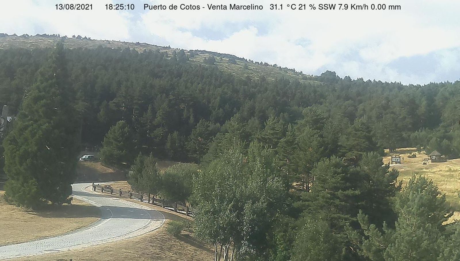 Imagen del Puerto de Cotos con datos meteorológicos