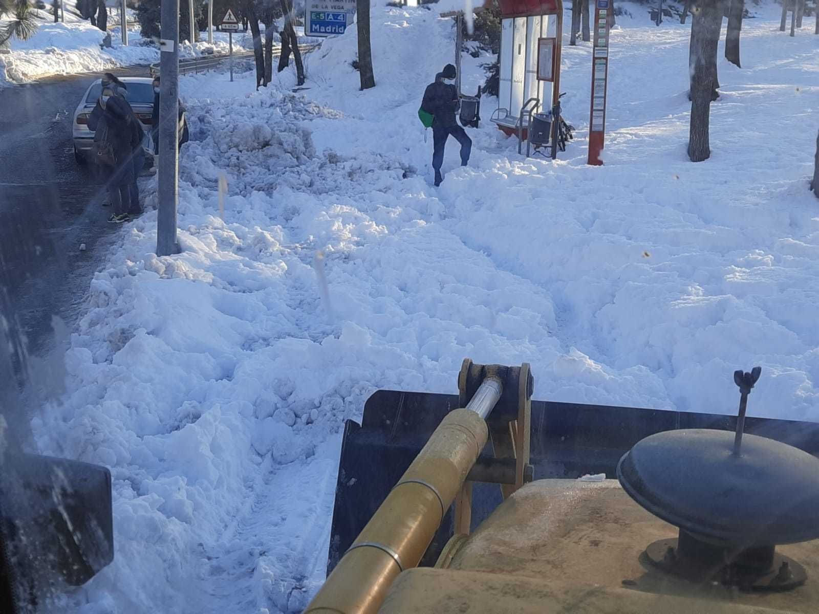 Imagen de una de las calles de Pinto tras la gran nevada