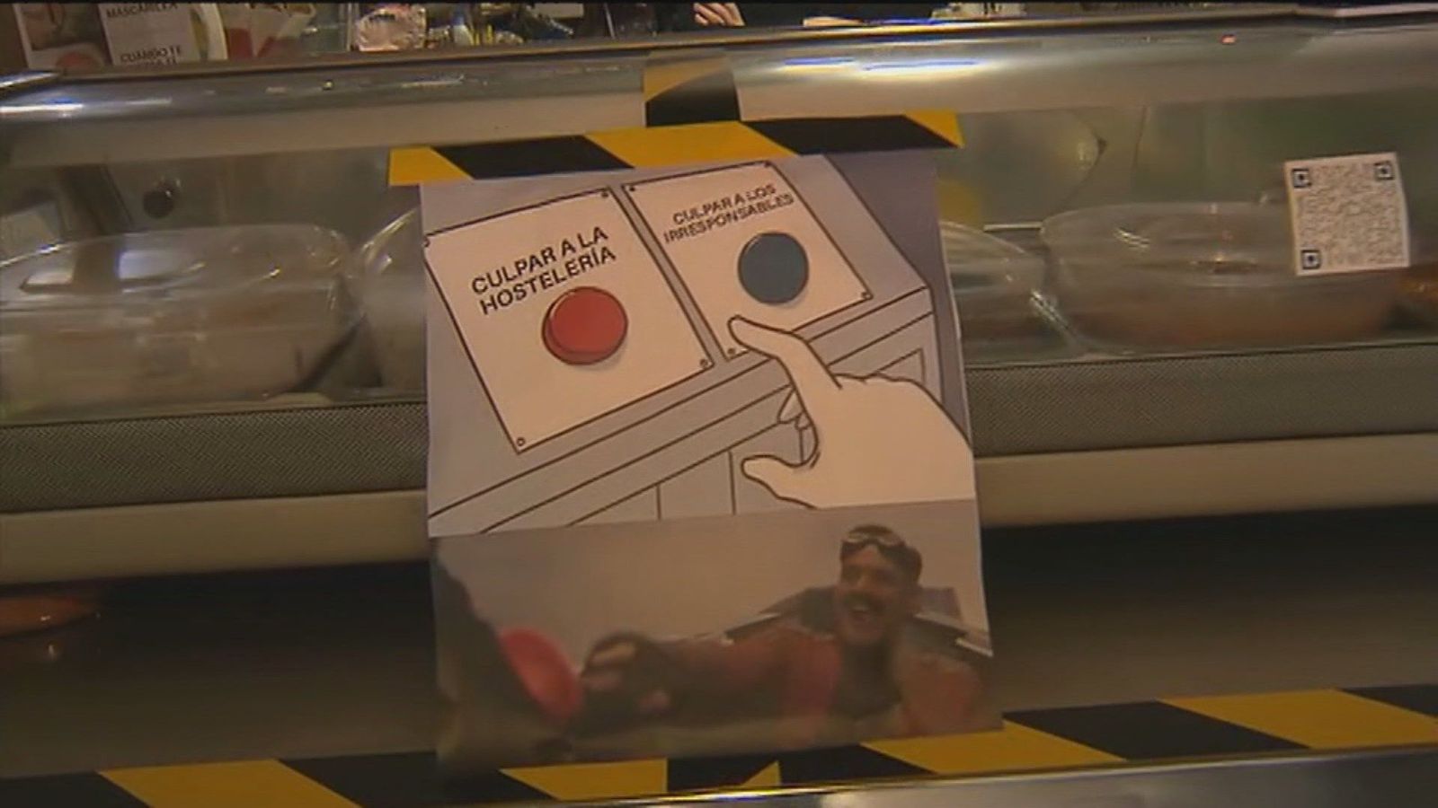 Las medidas antiCovid, con memes y mucho humor en un bar de Begoña
