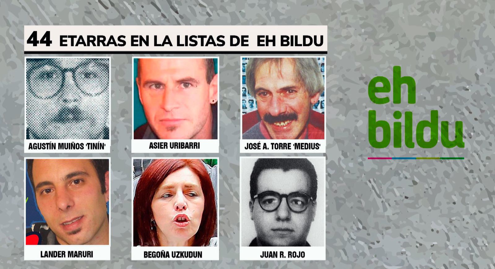44 etarras en las listas de EH BILDU