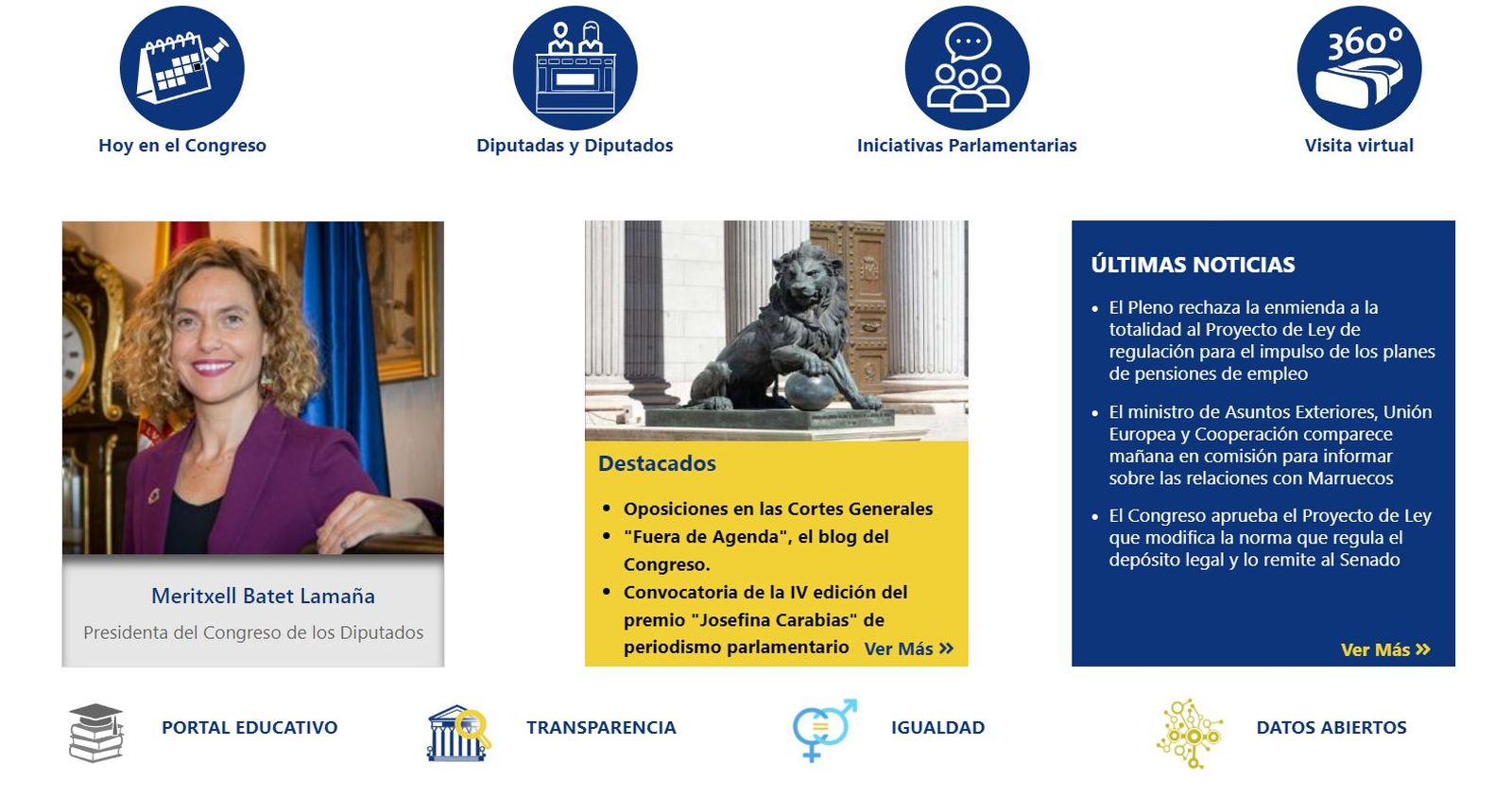 Presentación de la web del Congreso de los Diputados