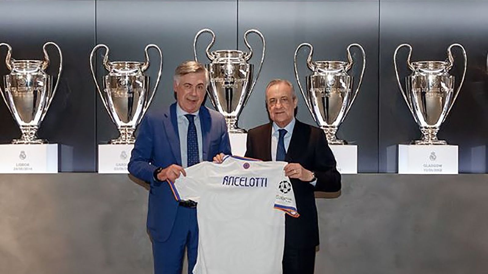 Carlo Ancelotti y Florentino Pérez