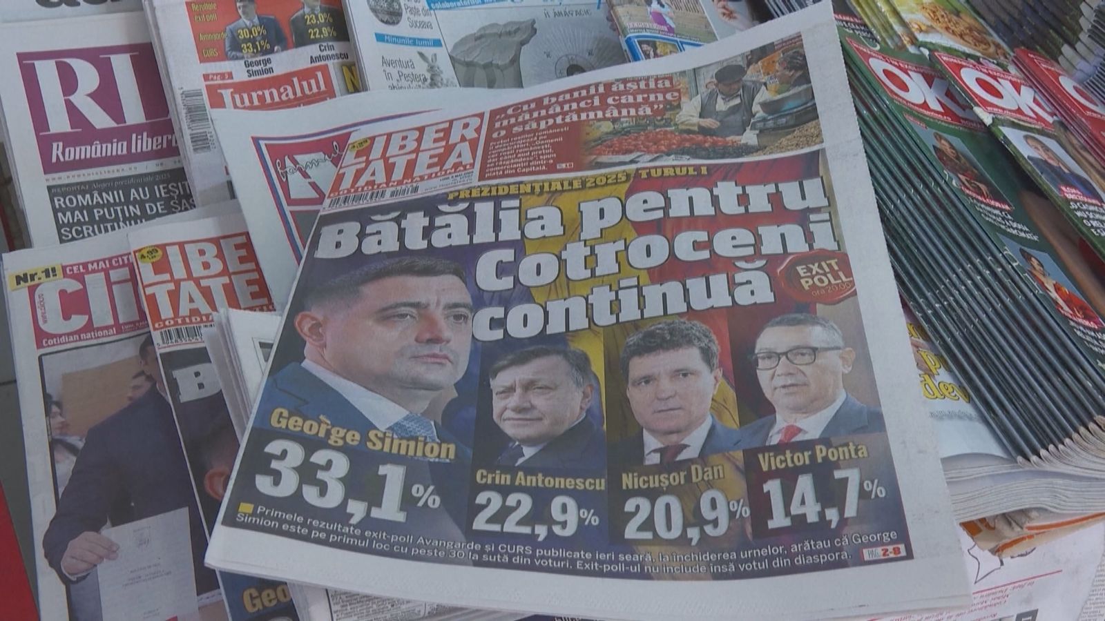 El ultranacionalista George Simion arrolla en la primera vuelta de las elecciones presidenciales en Rumanía