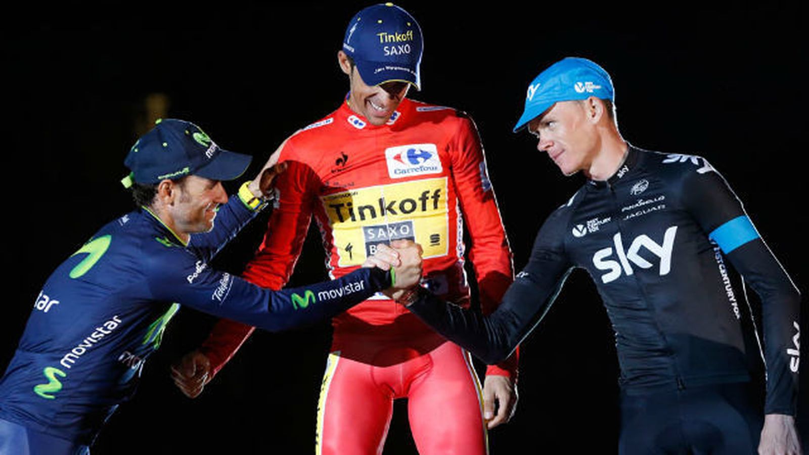 Alejandro Valverde, Alberto Contador y Chris Froome