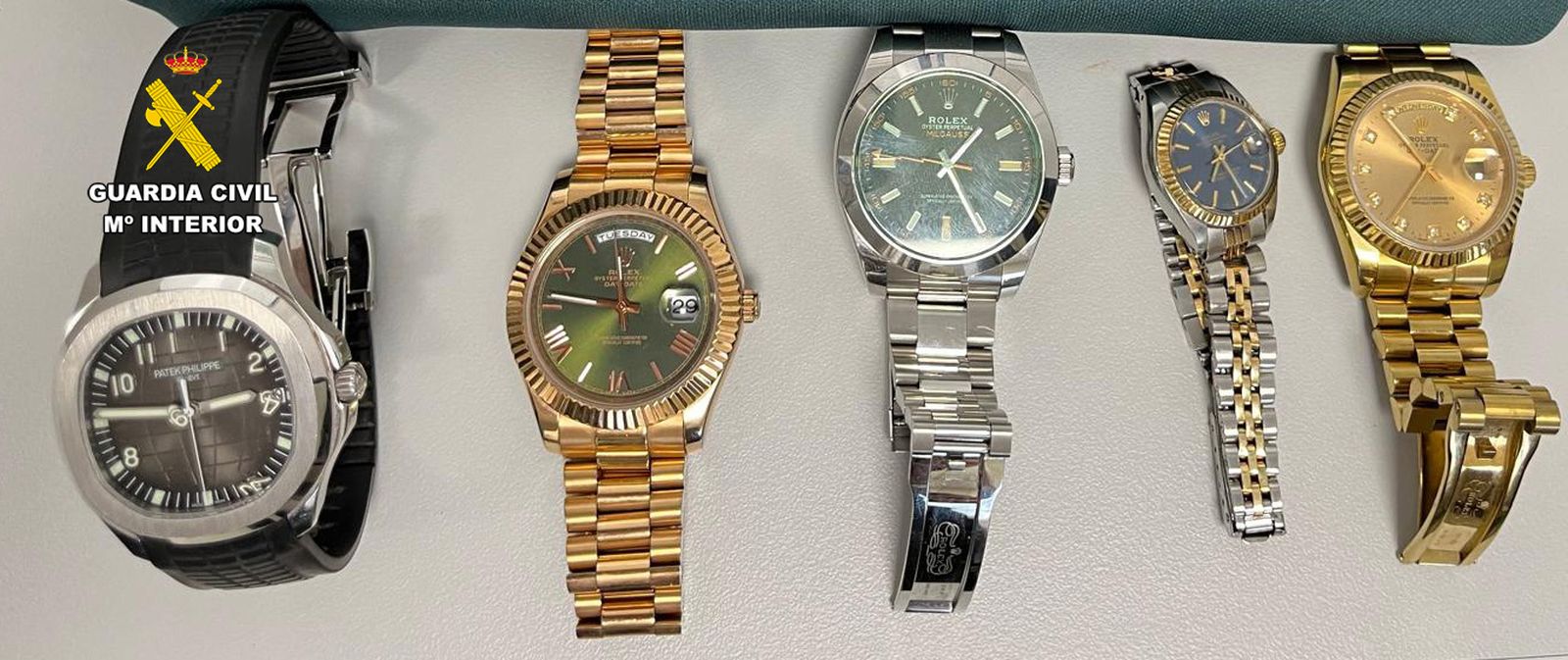 Relojes de lujo recuperados por la Policía Nacional