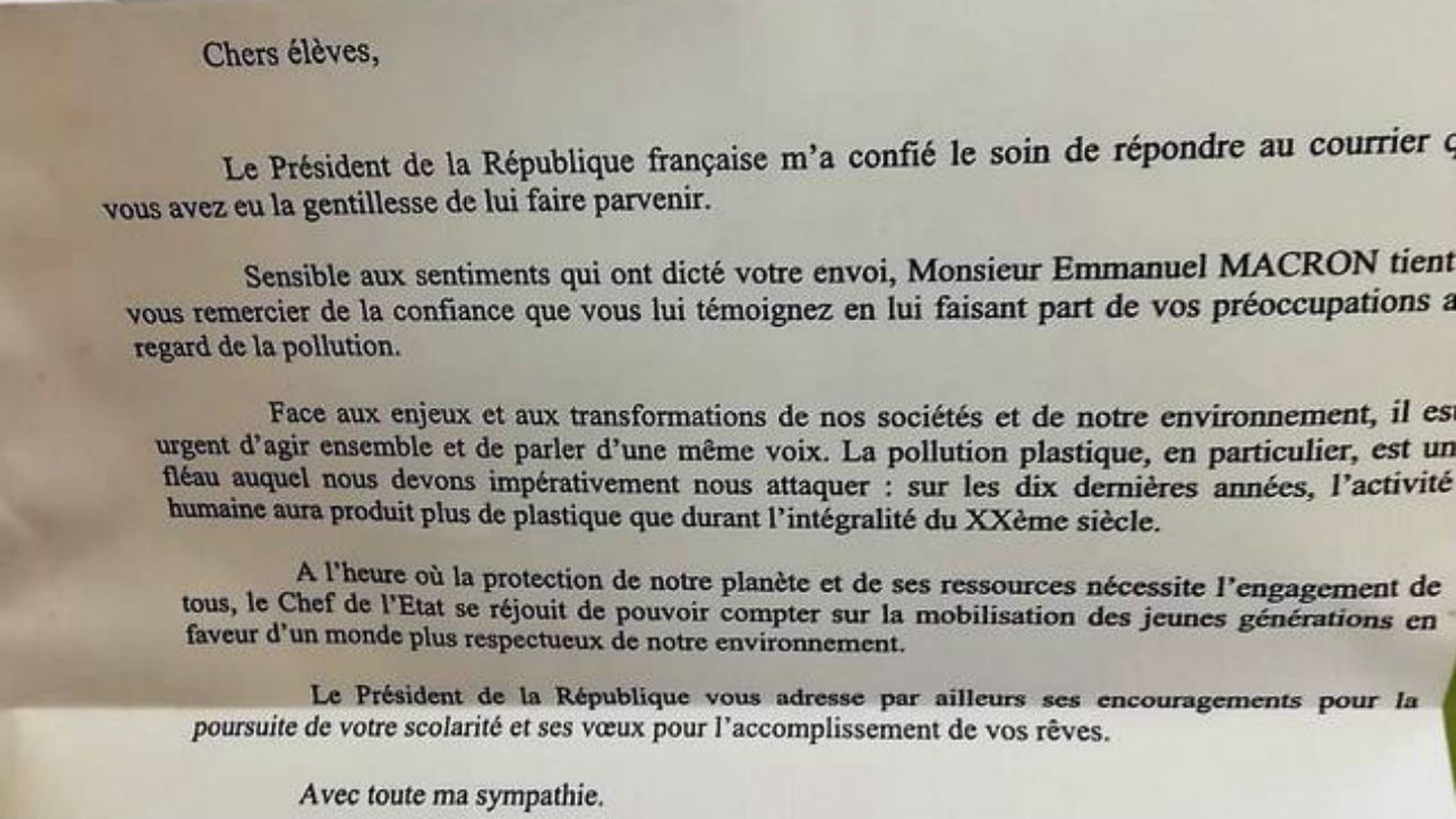 Carta de Macron